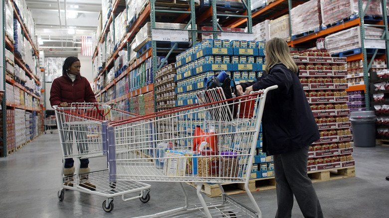 Customers in a Costco store