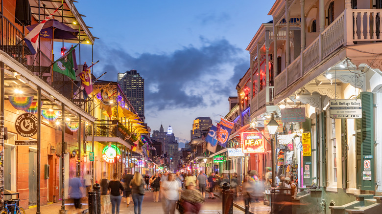 Pubs and bars in downtown New Orleans.