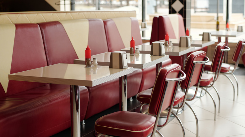 Retro diner interior.