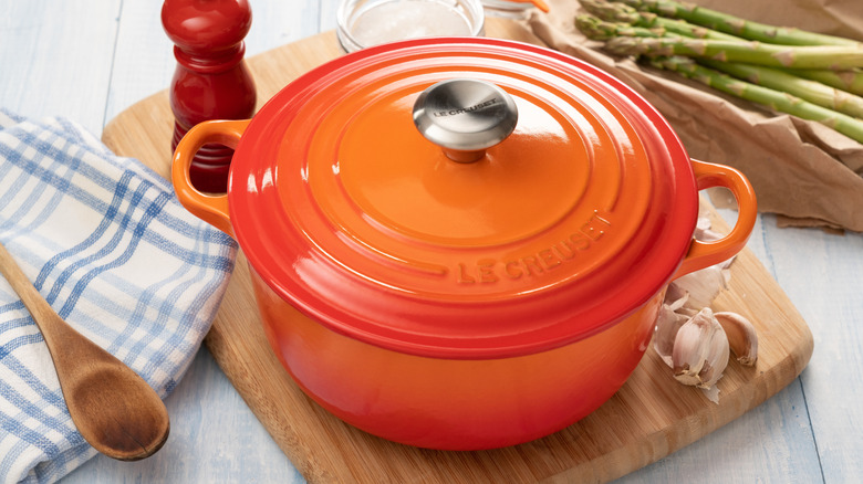 A Le Creuset Dutch oven