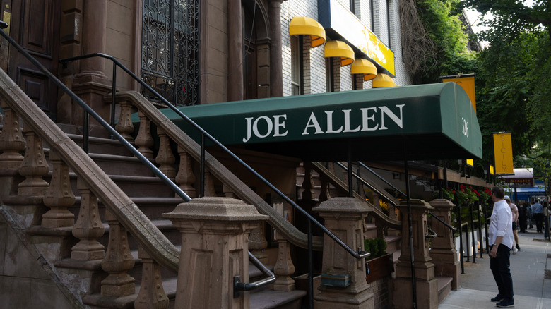 Exterior of Joe Allen restaurant.