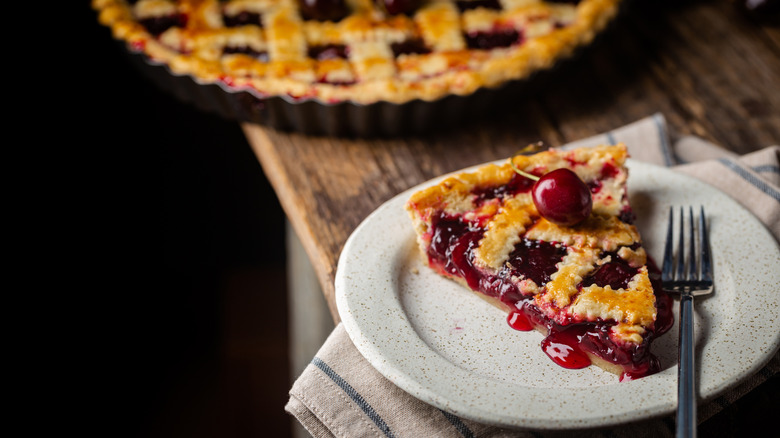 A slice of cherry pie