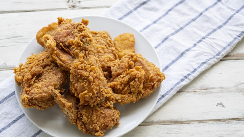 golden fried chicken on a plate