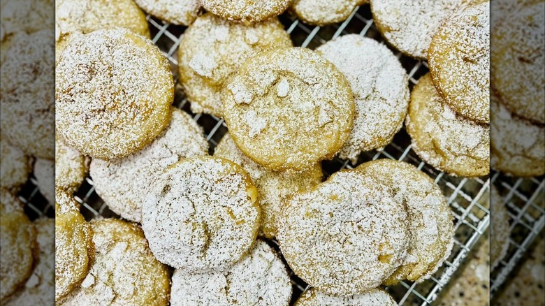 retro style potato chip cookies on cooling rack