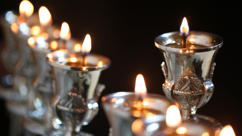 Olive oil menorah