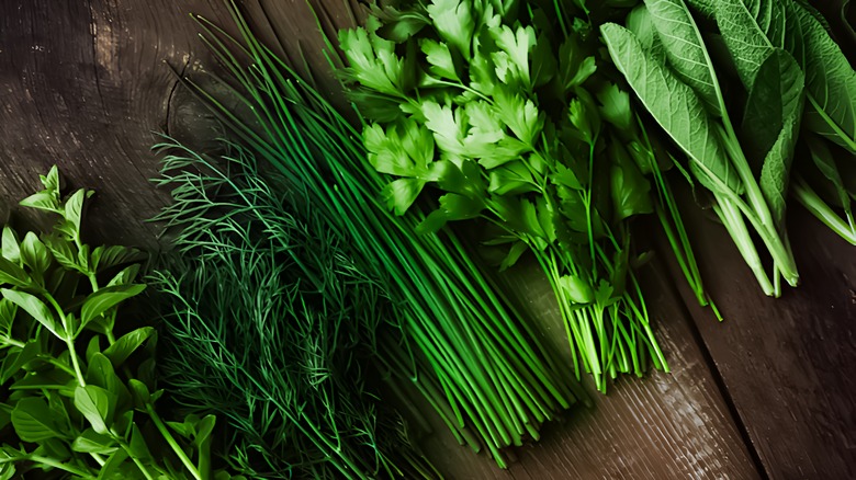 Freshly but herbs.