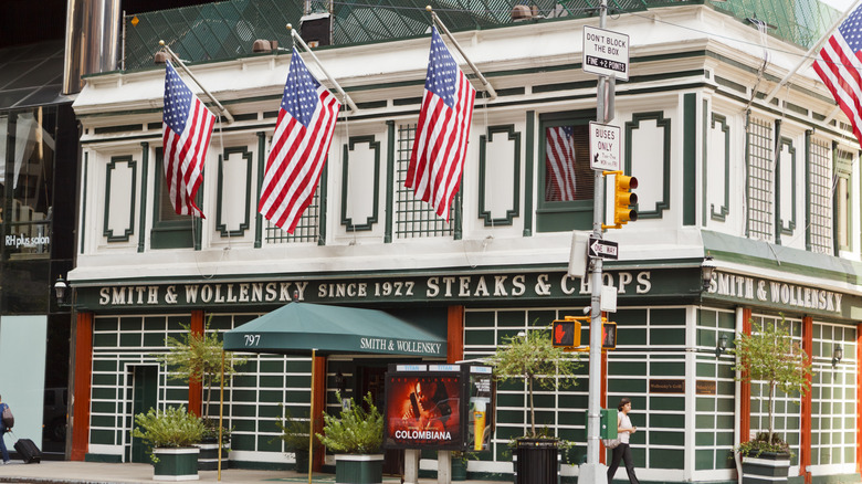 Exterior of a Smith & Wollenksy steak house.