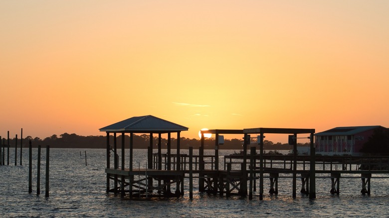 sunset over cedar key, florida