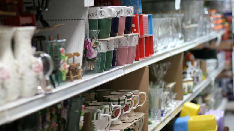 Mug selection at dollar store.