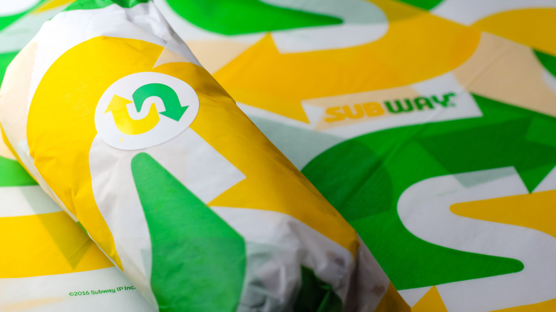 A wrapped Subway sub