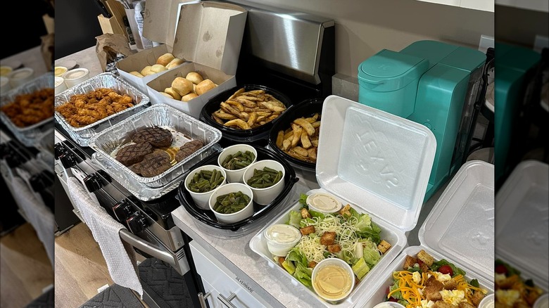 texas roadhouse family meals on counter