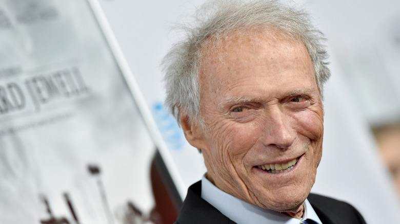 Clint Eastwood smiling at a movie premiere, 2019