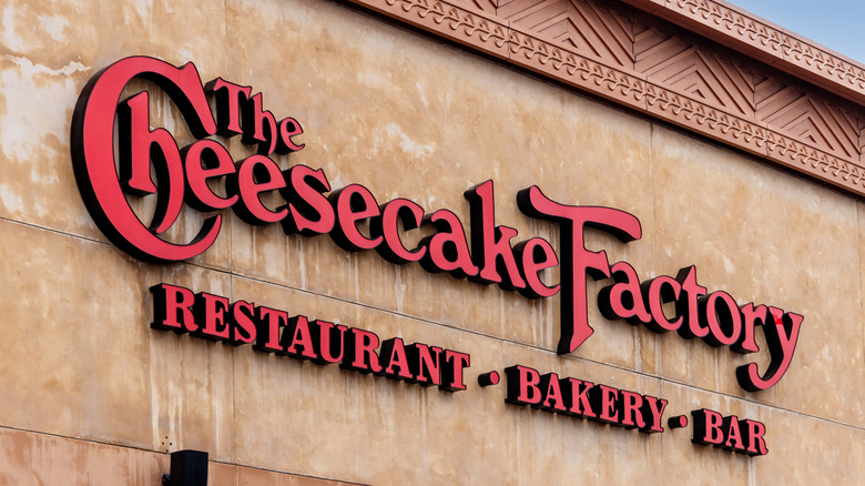 Sign for The Cheesecake Factory on a building