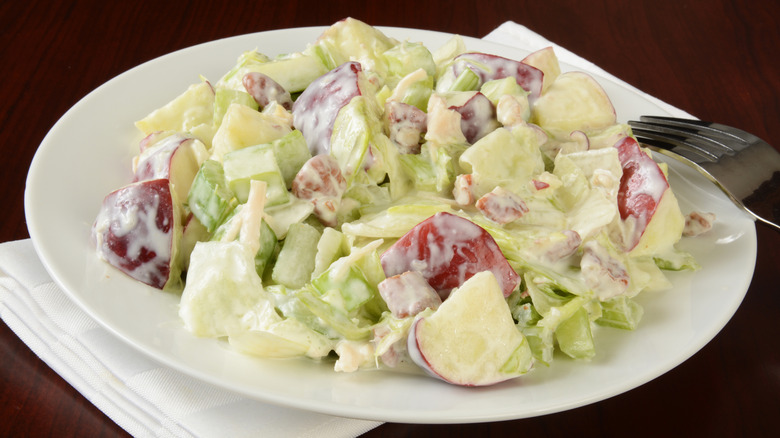 A plate of Waldorf salad