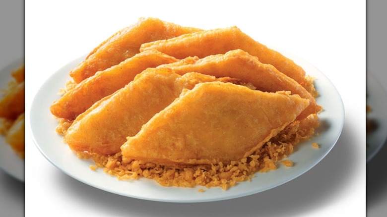 A plate of fried fish and scraps from Long John Silver's