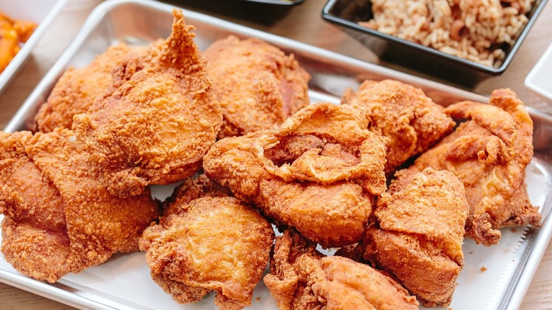 A tray of freshly fried chicken from The Coast Cafe