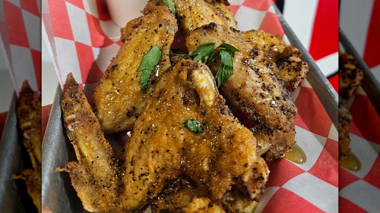 Honey butter garlic fried chicken wings from Ma Lou's