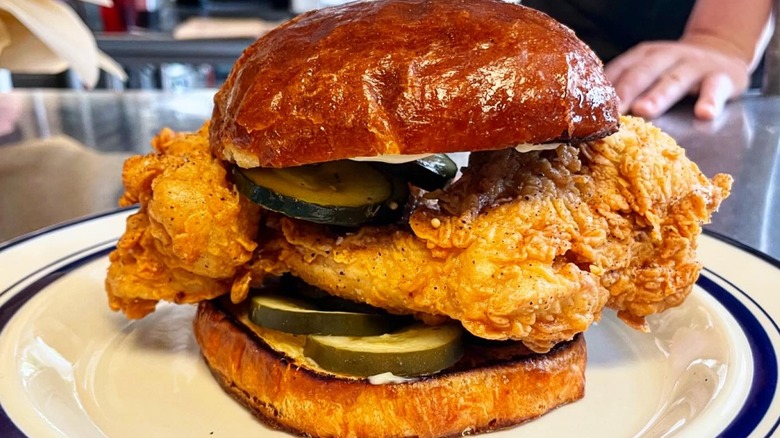A fried chicken sandwich from Dirty Birds