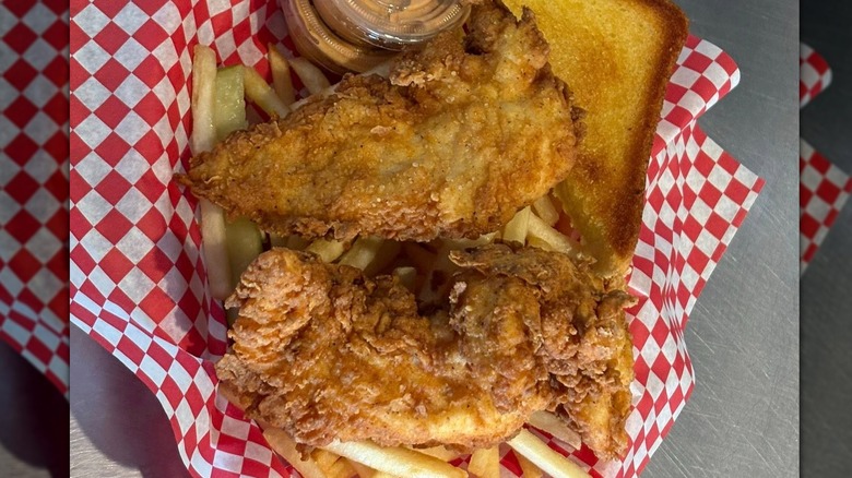 A basket of fried chicken from Flock
