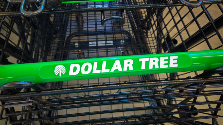dollar tree shopping cart with logo