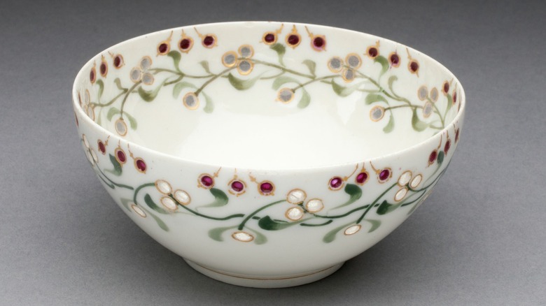 Limoges bowl on gray background