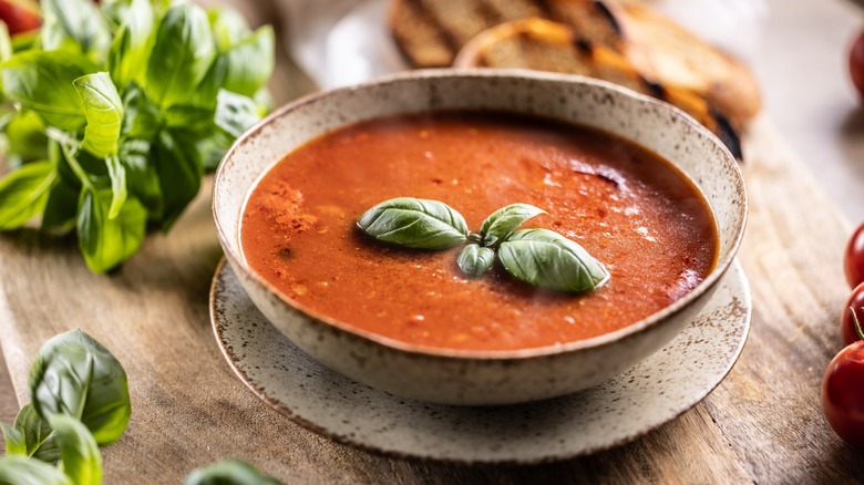 bowl of rustic tomato soup