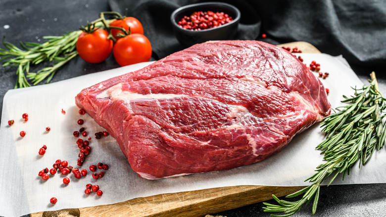 Raw bottom round steak