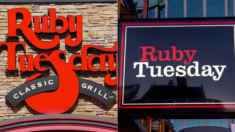 side-by-side comparison of old and new ruby tuesday logos