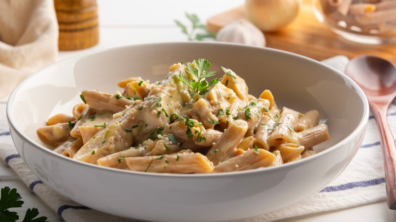 creamy chicken pasta with herbs