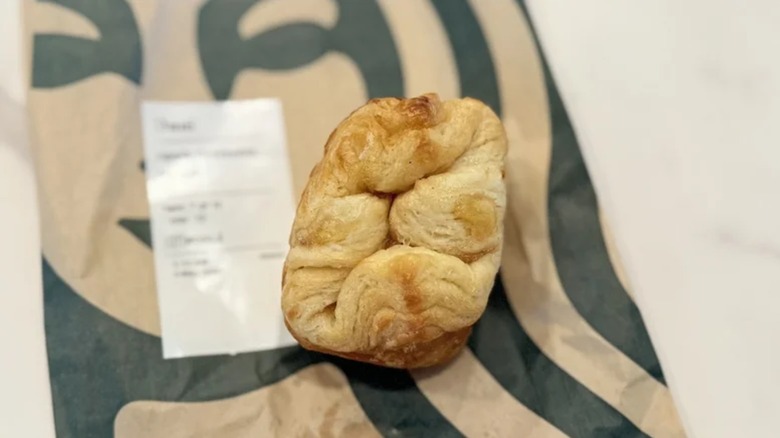 starbucks baked apple croissant on wrapper