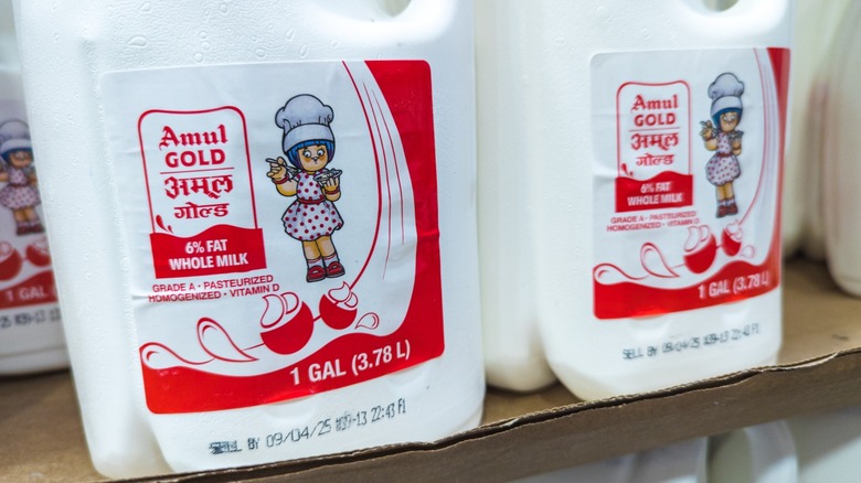 amul gold 6% milk on store shelves