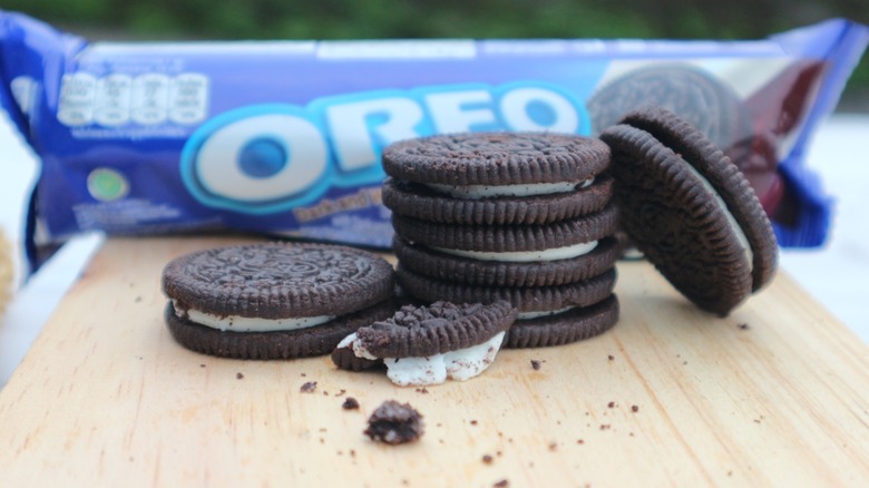 oreo package with cookies in foreground