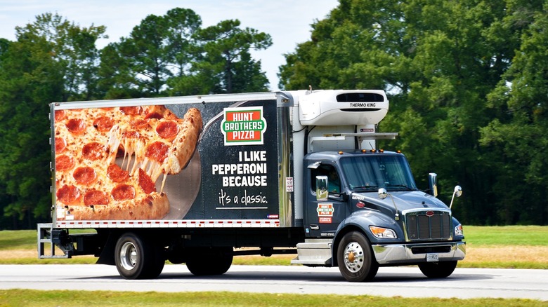 hunt brothers pizza truck pulled over