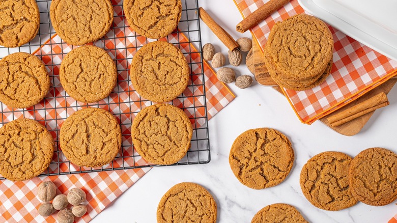 ginger cookies on cooling rack