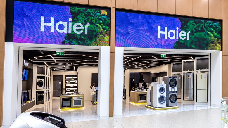 A Haier kitchen appliance store in Russian mall
