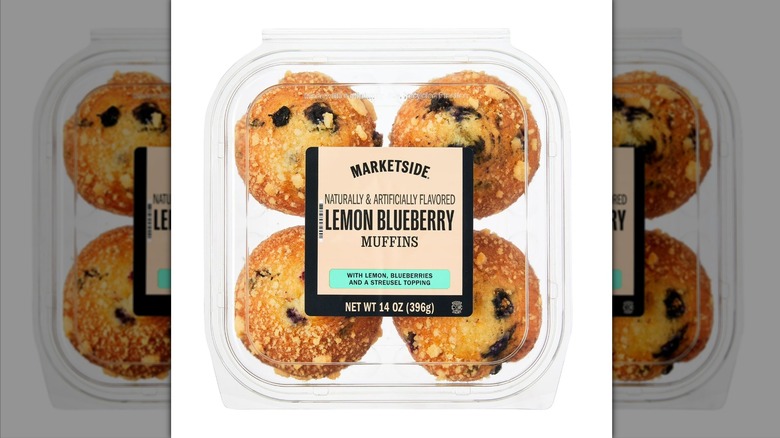 clamshell comtainer of walmart lemon blueberry muffins