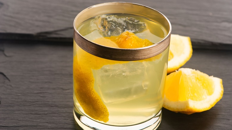 milk punch with fruit slices