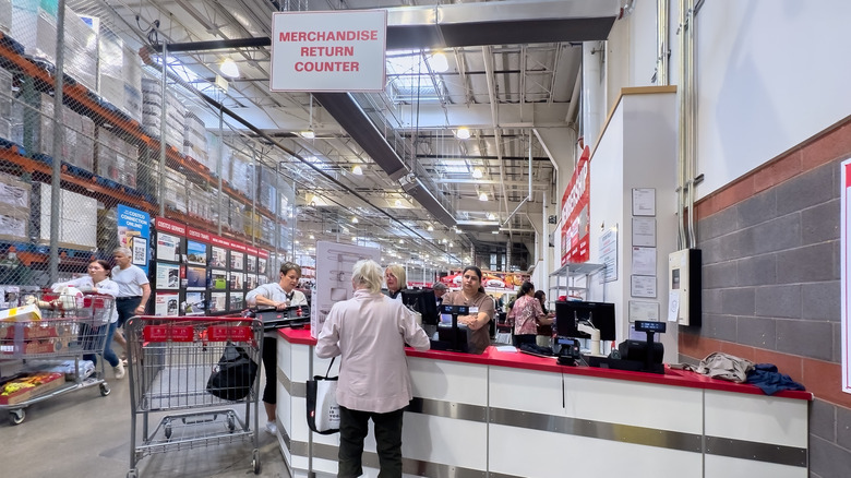 A view of a Costco returns counter