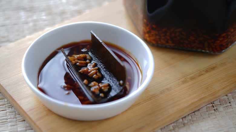 japanese mentsuyu sauce in bowl