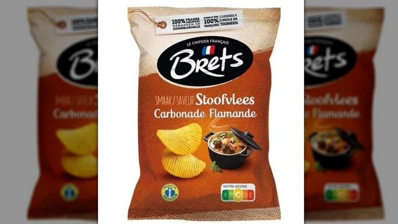 A pack of Brets carbonade flamande potato chips