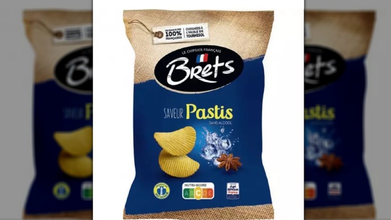 A pack of Brets Pastis potato chips