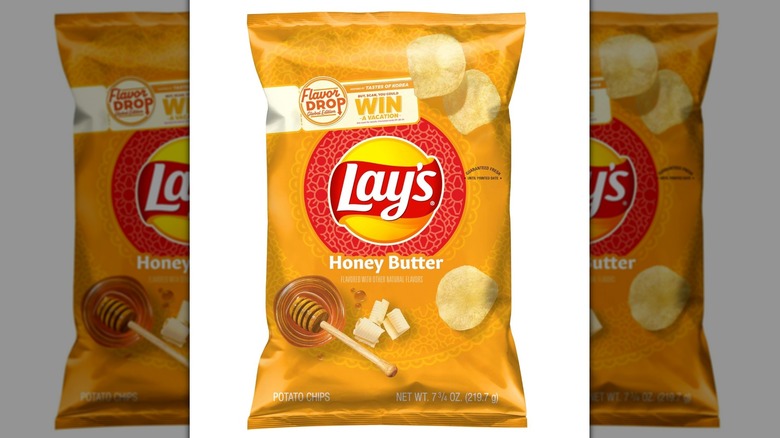 A pack of Lay's Honey Butter potato chips