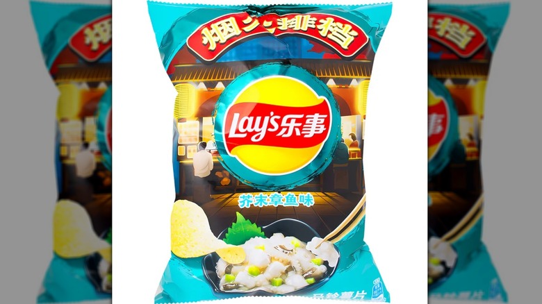 A pack of Lay's Wasabi octopus flavor potato chips