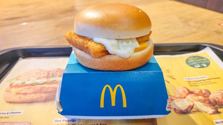 mcdonald's filet-o-fish atop box