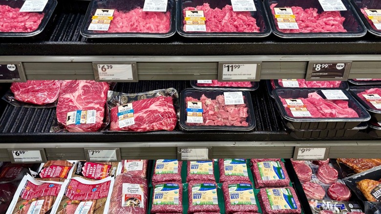 cold meat case at aldi