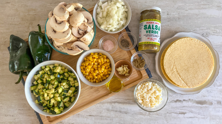 Veggies enchiladas verdes ingredients
