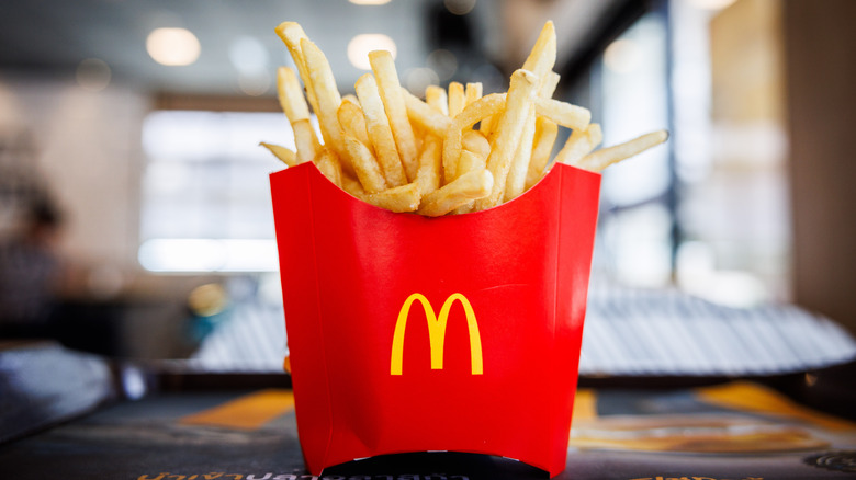 mcdonald's fries in red container