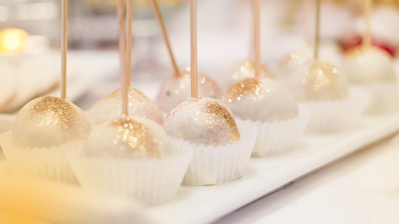 cake pops dusted with edible glitter