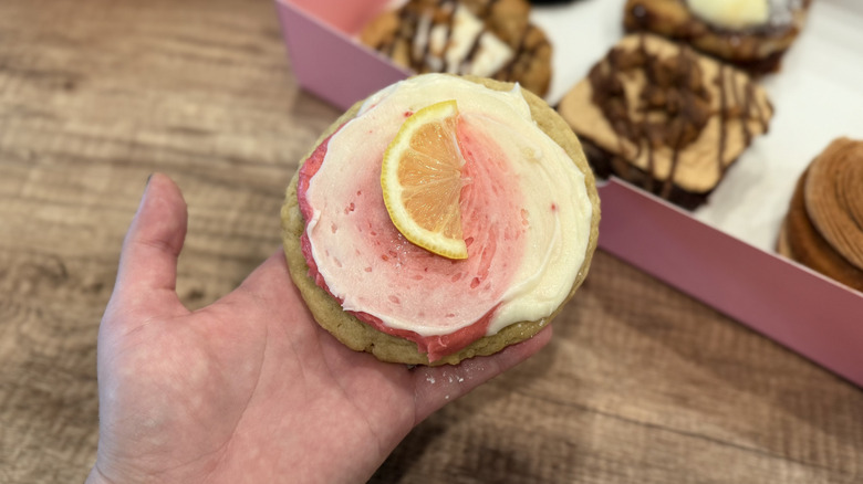 Crumbl Raspberry Lemonade Cookie