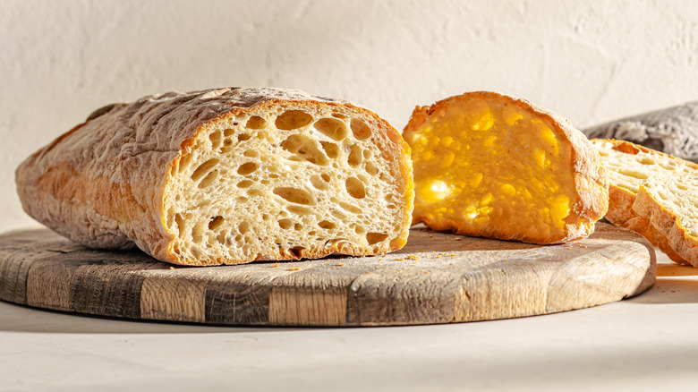 Sliced ciabatta bread